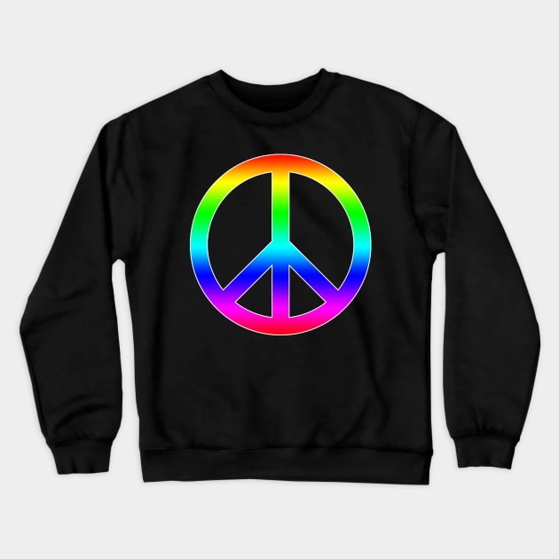 Rainbow Peace Sign Crewneck Sweatshirt by alienfolklore